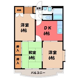 新栃木駅 徒歩12分 1階の物件間取画像